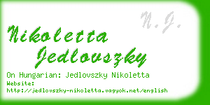 nikoletta jedlovszky business card